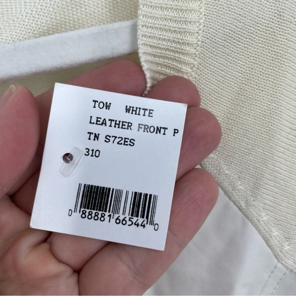 Townsen Ivory Sweater with Faux Leather front‎ Panel size M - Picture 4 of 9